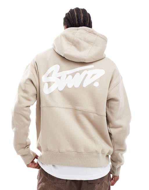 Pull&Bear – STWD – Kapuzenpullover in Ecru