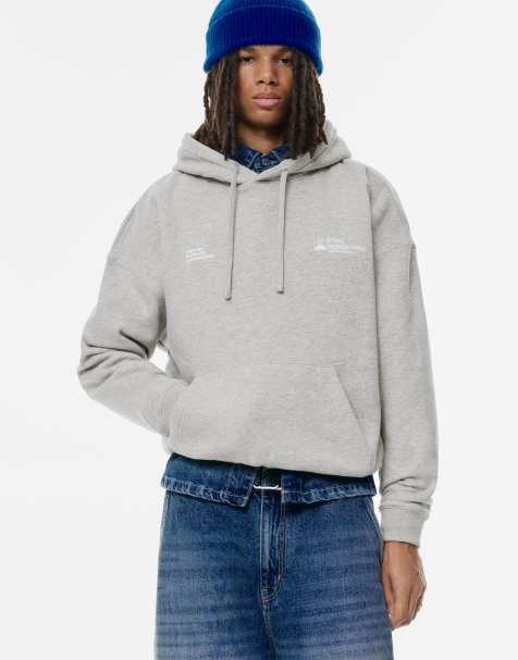 Pull&Bear – STWD – Kapuzenpullover in grau meliert - view 1