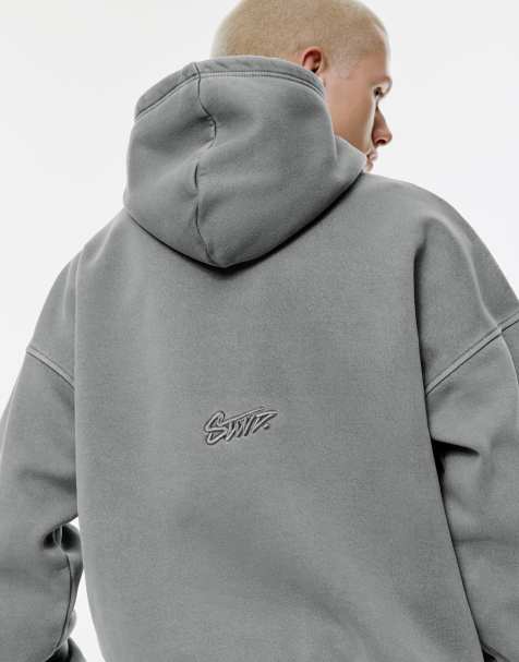 Pull&Bear – Stwd – Kapuzenpullover in verblasstem Grau - view 1