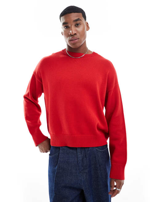 Pull&Bear STWD knitted jumper in red