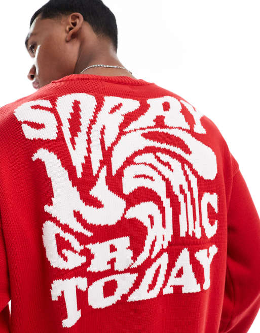 Pull&Bear STWD knitted jumper in red