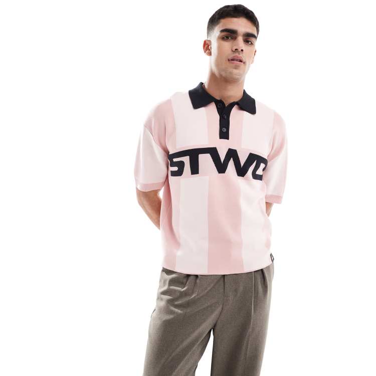 Vintage pink knit polo sullen ours タイラー Vintage pink knit polo sullen ours タイラー Vintage pink