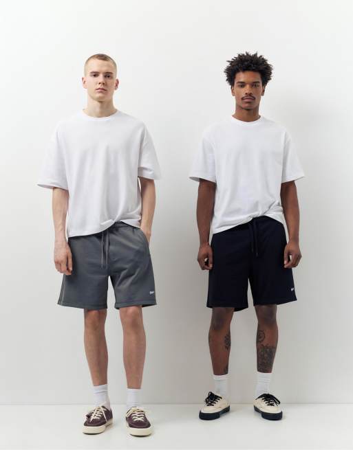 Pull&Bear – STWD – Kurze Bermuda-Sweathosen in Grau, 2er-Pack, 4 von 4