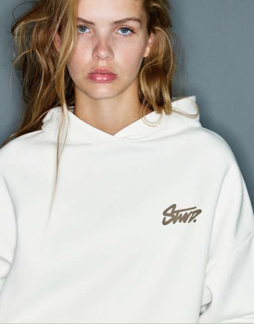 Pull&Bear Stwd leopard hoodie in ice, 3 of 7