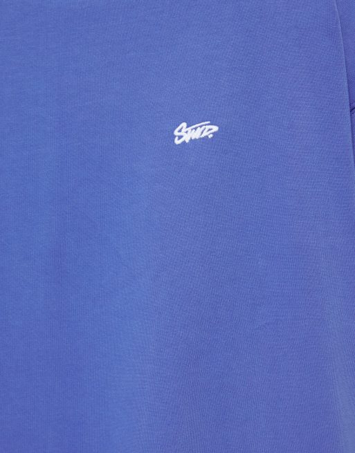 Pull&Bear Stwd logga boxig t-shirt i blått, 7 av 7