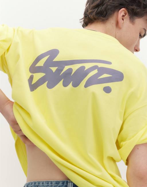 Pull&Bear Stwd logo boxy T-shirt i gul, 7 af 7