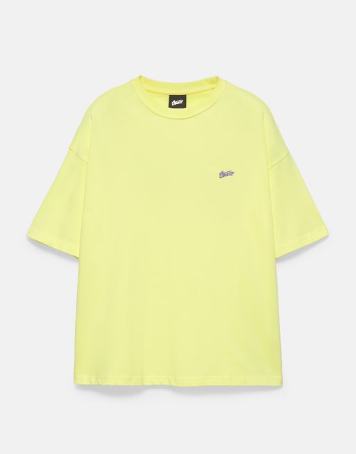 Pull&Bear Stwd logo boxy t-shirt in yellow, 6 of 7