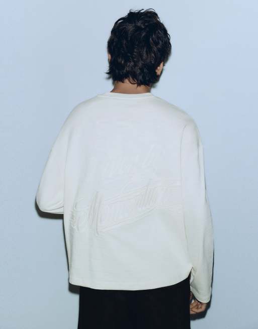 Pull&Bear Stwd long sleeve t-shirt in sand, 2 of 6