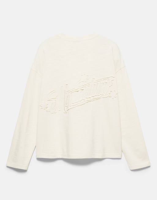 Pull&Bear Stwd long sleeve t-shirt in sand, 6 of 6