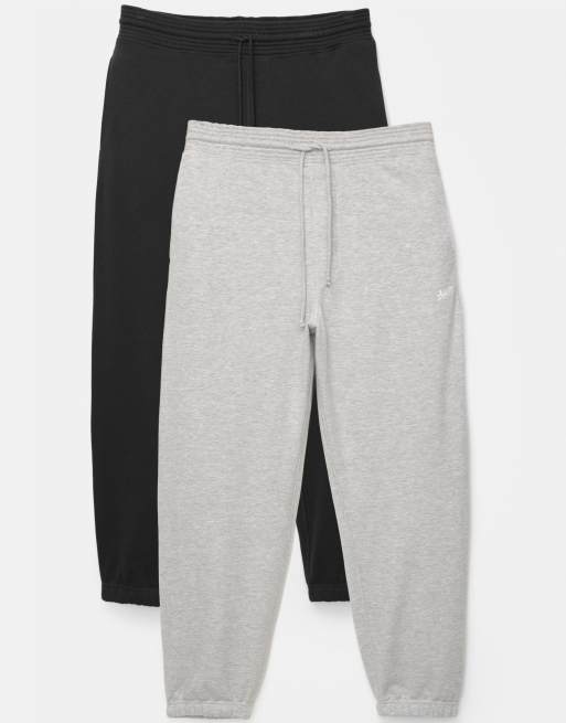 Pull&Bear - STWD - Lot de 2 pantalons - Gris chiné