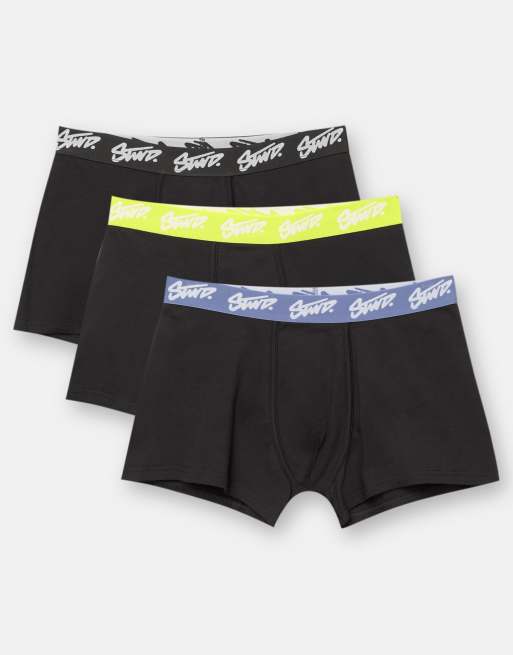 Pull&Bear - STWD - Lot de 3 boxers - Multicolore
