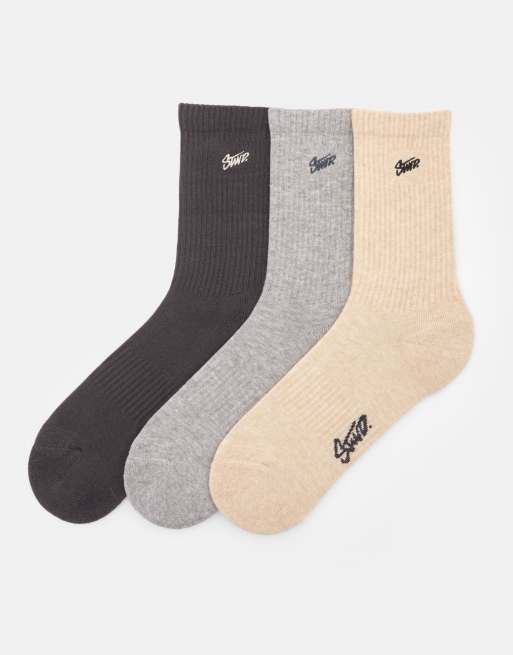 Pull&Bear - STWD - Lot de 3 paires de chaussettes - Multicolore