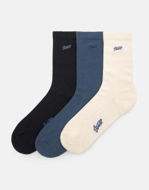 Pull&Bear - STWD - Lot de 3 paires de chaussettes - Multicolore