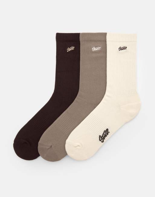 Pull&Bear - STWD - Lot de 3 paires de chaussettes - Multicolore