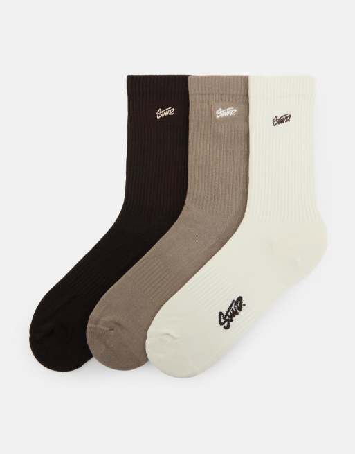 Pull&Bear - STWD - Lot de 3 paires de chaussettes - Multicolore