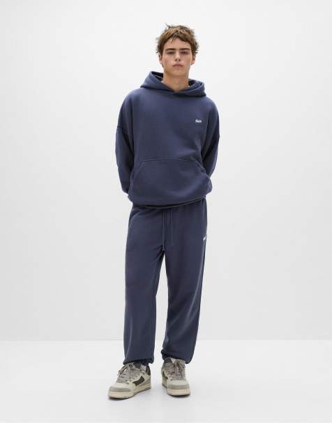 Pull&Bear – STWD – Marinblå träningsbyxor - view 1