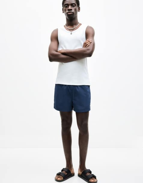 Pull&Bear - STWD - Marineblå badeshorts - view 1