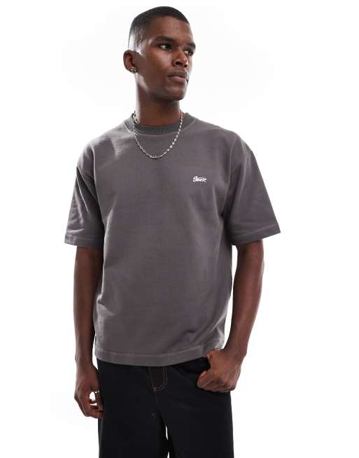 Pull&Bear – STWD – Mörkgrå t-shirt
