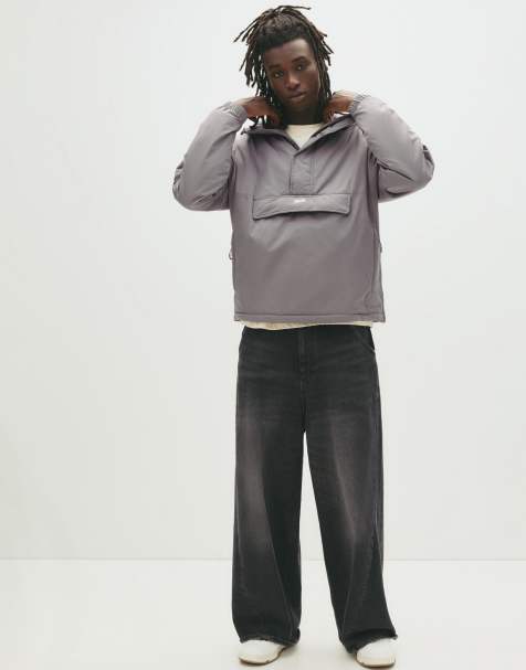 Pull&Bear - Stwd - Mørkegrå jakke med kængurulomme - view 1