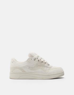 Pull&Bear Stwd multi-piece skate trainers in ecru