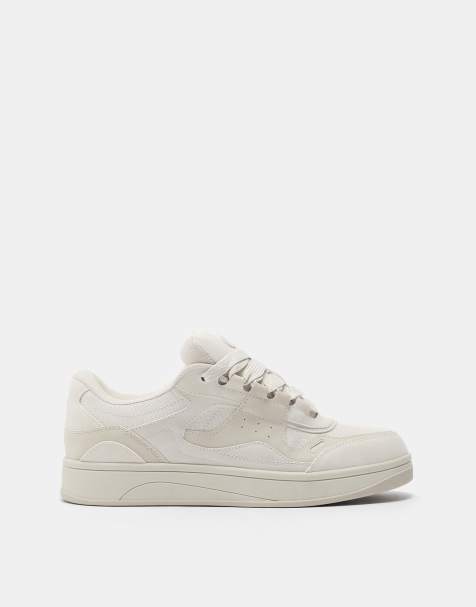 Pull&Bear Stwd multi-piece skate trainers in ecru - view 1