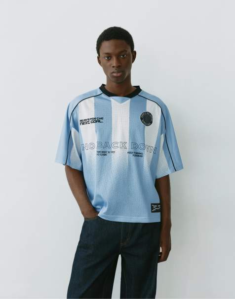 Pull&Bear Stwd new york boxy T-shirt i himmelblå - view 1