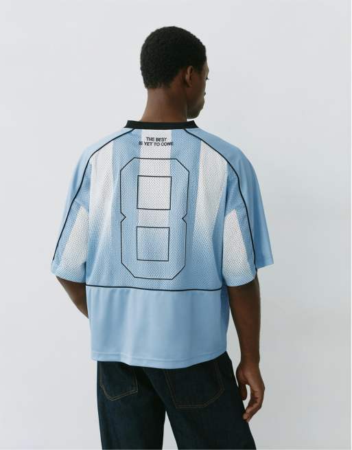 Pull&Bear Stwd new york t-shirt coupe carrée bleu ciel, 2 de 7