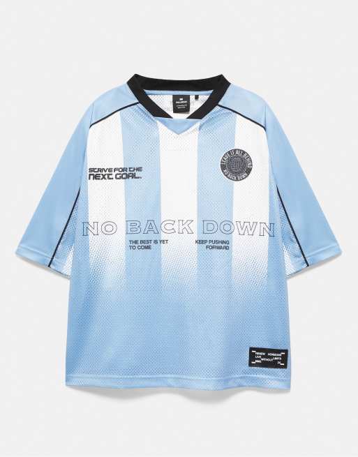 Pull&Bear Stwd new york t-shirt squadrata azzurro cielo, 6 di 7