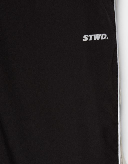 Pull&Bear Stwd panelled joggers in black, 7 of 7