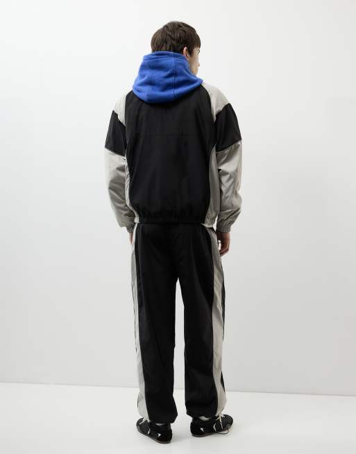 Pull&Bear Stwd panelled joggingbukser i sort, 2 af 7