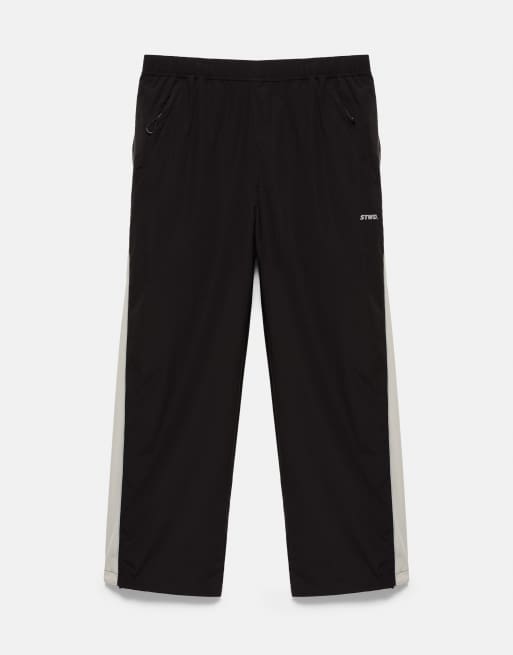 Pull&Bear Stwd panelled joggingbukser i sort, 6 af 7