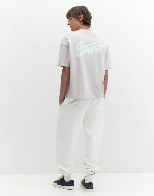 Pull&Bear Stwd pantalon de jogging blanc cassé, 2 de 7