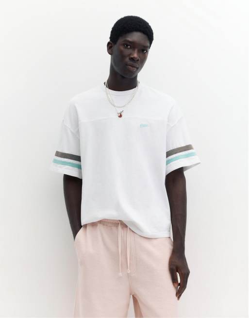 Pull&Bear – STWD – Pärlgrå t-shirt med ränder, 4 av 4