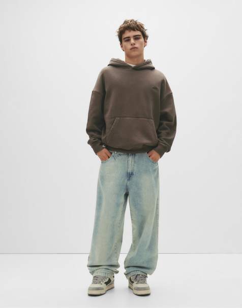Pull&Bear Stwd patch hoodie in brown - view 1