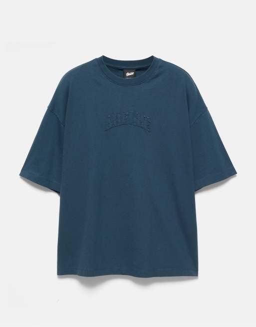 Pull&Bear Stwd patch t-shirt in blue, 4 of 6