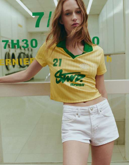 Pull&Bear - Stwd - Polo gialla da calcio del Brasile, 4 di 4