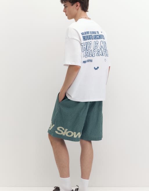 Pull&Bear Stwd private archives grafisk T-shirt i hvid, 5 af 7