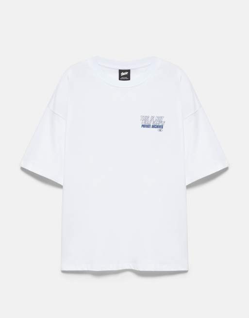 Pull&Bear Stwd private archives grafisk T-shirt i hvid, 7 af 7