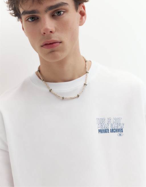 Pull&Bear - Stwd Private Archives - T-shirt bianca con grafica, 3 di 7