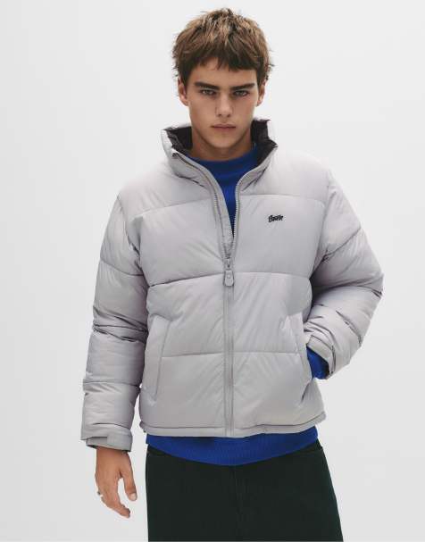 Pull&Bear - STWD - Puffer jack met capuchon in grijs - view 1