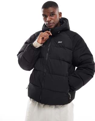 STWD puffer jacket with hood in black