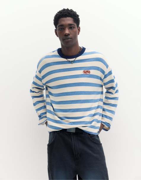 Pull&Bear - STWD - Pull à rayures - Bleu - view 1