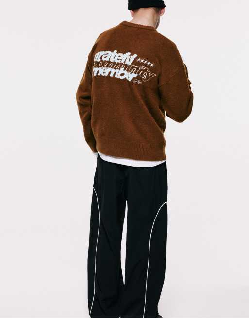 Pull&Bear Stwd pull brodé marron, 5 de 6