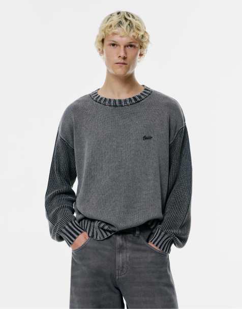 Pull&Bear - STWD - Pull en maille - Noir délavé - view 1