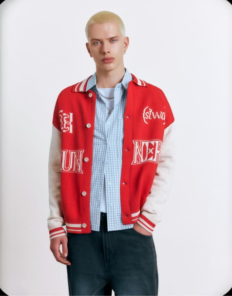 Pull&Bear - STWD - Rød cardigan - view 1