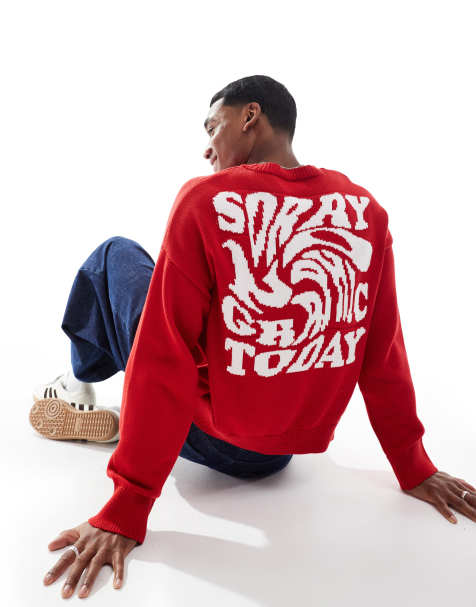 Pull&Bear - STWD - Rød strikket trøje - view 1