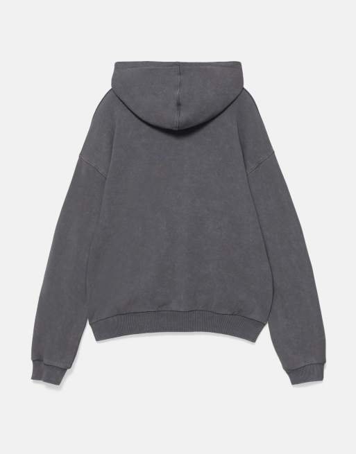 Pull&Bear Stwd rhinestone graphic sweatshirt in grey, 7 of 7
