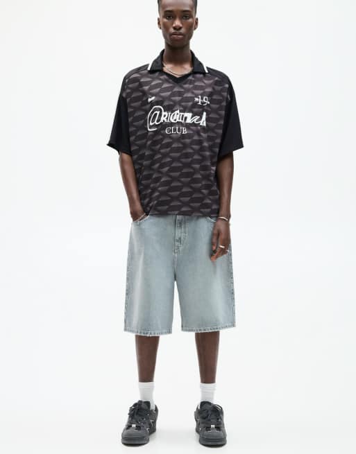 Pull&Bear STWD @riginal club football t-shirt in black