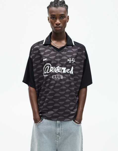 Pull&Bear Stwd @riginal club football t-shirt in black