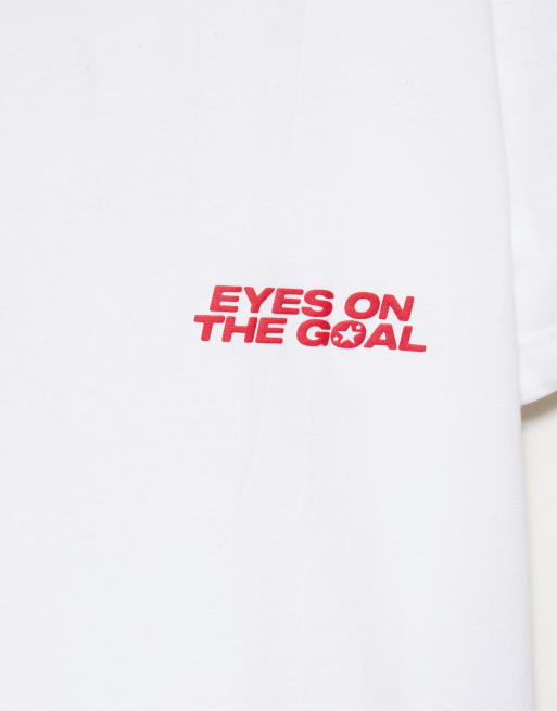 Pull&Bear Stwd röd stjärna t-shirt i vitt, 6 av 7
